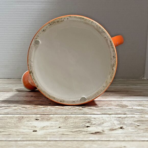 Ceramic Decorative Watering Can Pitcher Vase, Orange, Floral, Spring, Easter - Picture 7 of 10